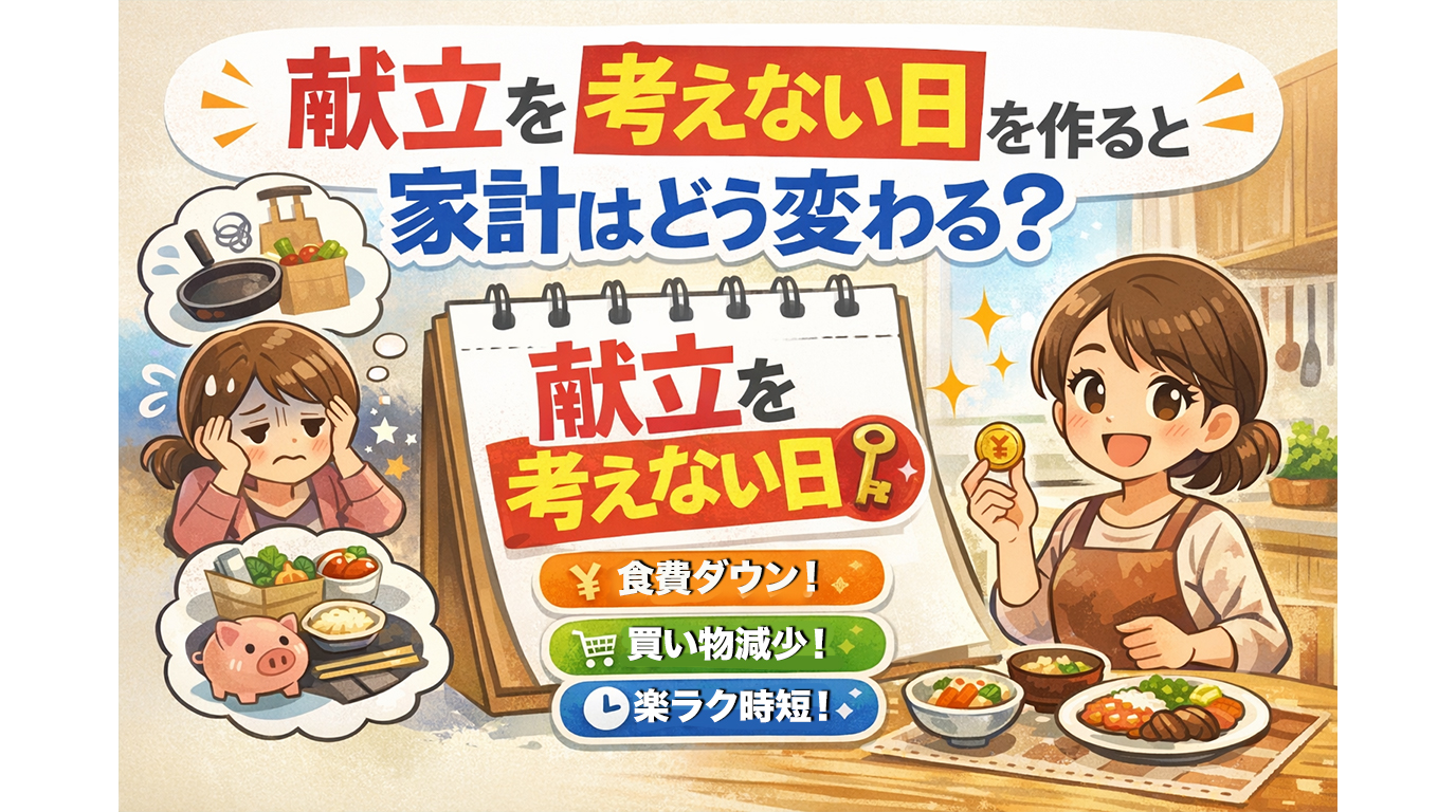 献立を考えない日を作って食費と家事ストレスを減らす主婦の節約ルーティン