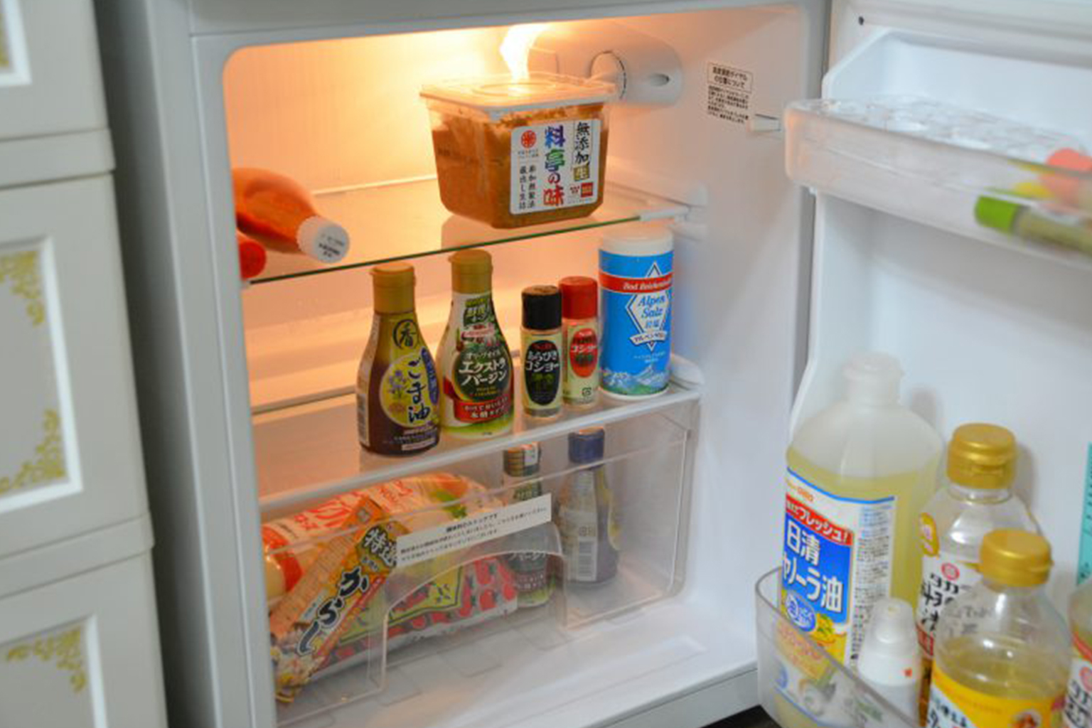 冷蔵庫に残った食材や調味料の管理イメージ